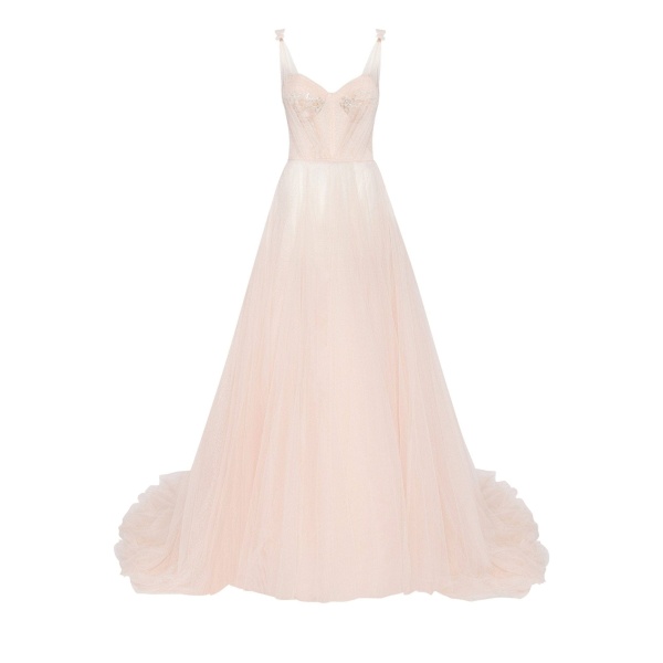 Milla Peach Multi-Layered Tulle Gown