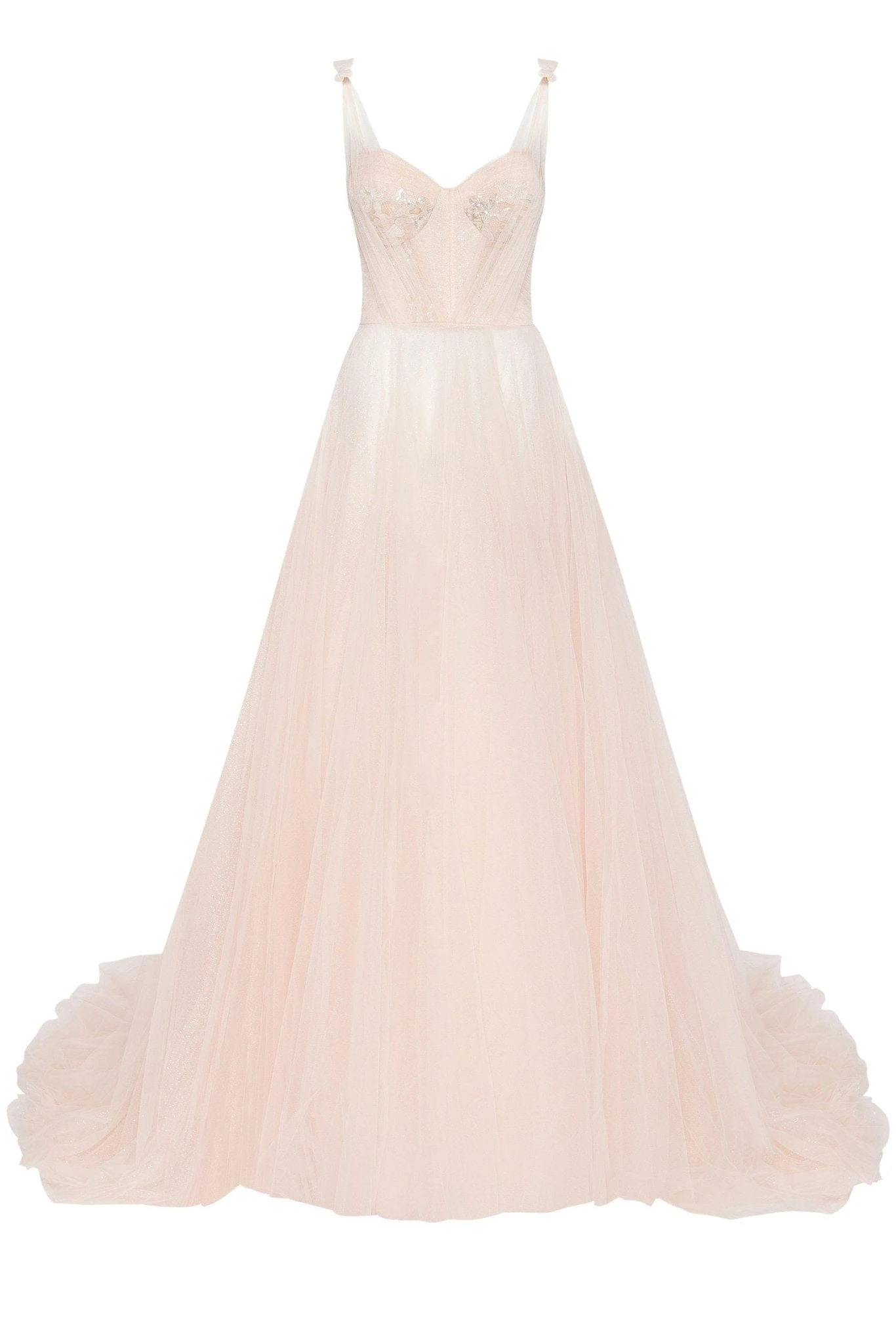 Milla Peach Multi-Layered Tulle Gown - Dresses - Ukrainian Luxury Evening Gown at Luxury Shoes Milla Peach Multi-Layered Tulle Gown