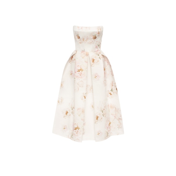 Milla Pink peony corset midi dress, Garden of Eden