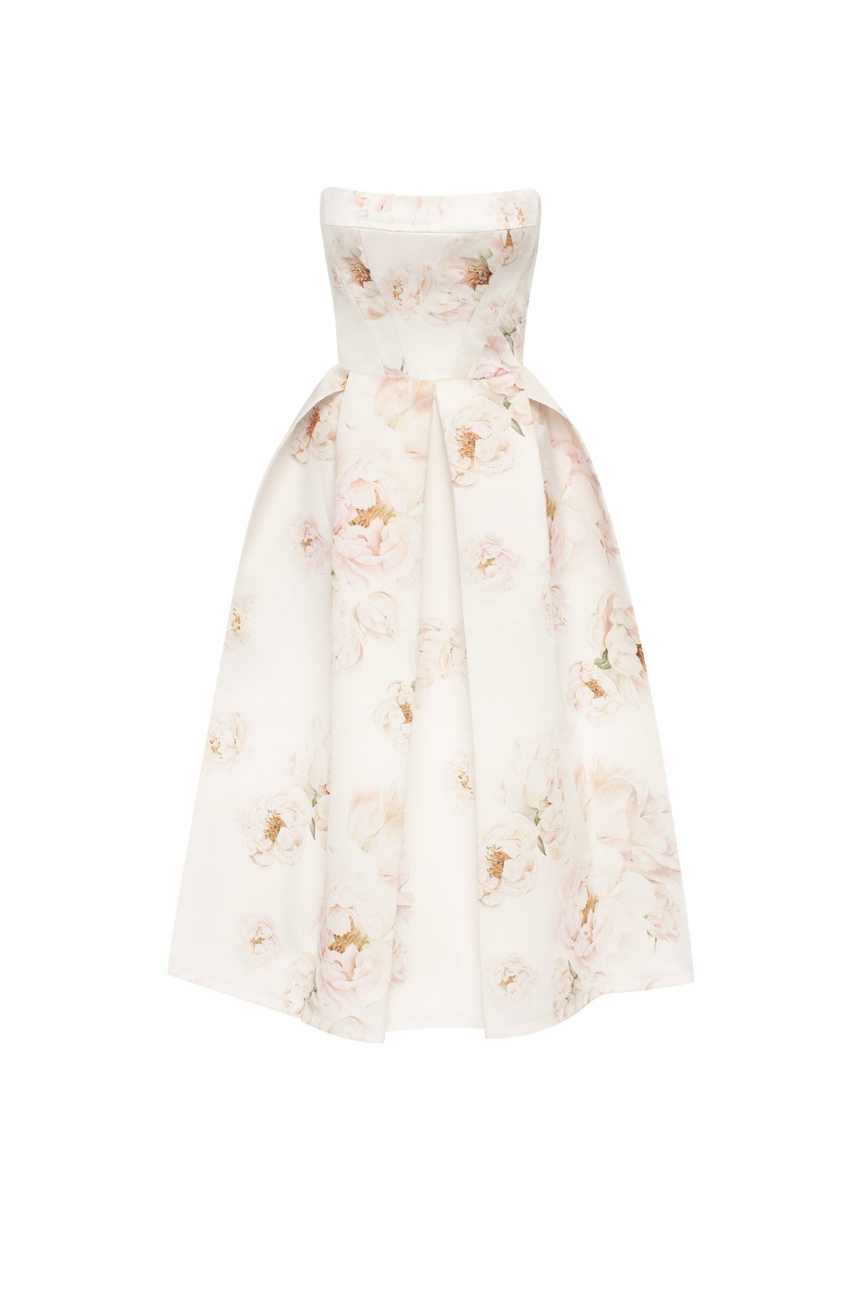 Garden of Eden - Dresses - Ukrainian Luxury Evening Gown at Luxury Shoes Milla Pink peony corset midi dress, Garden of Eden