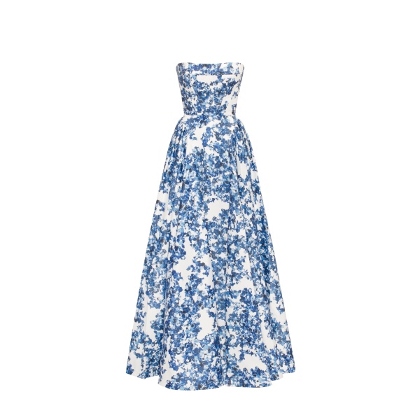 Milla Ravishing blue hydrangea corset maxi dress, Garden of Eden