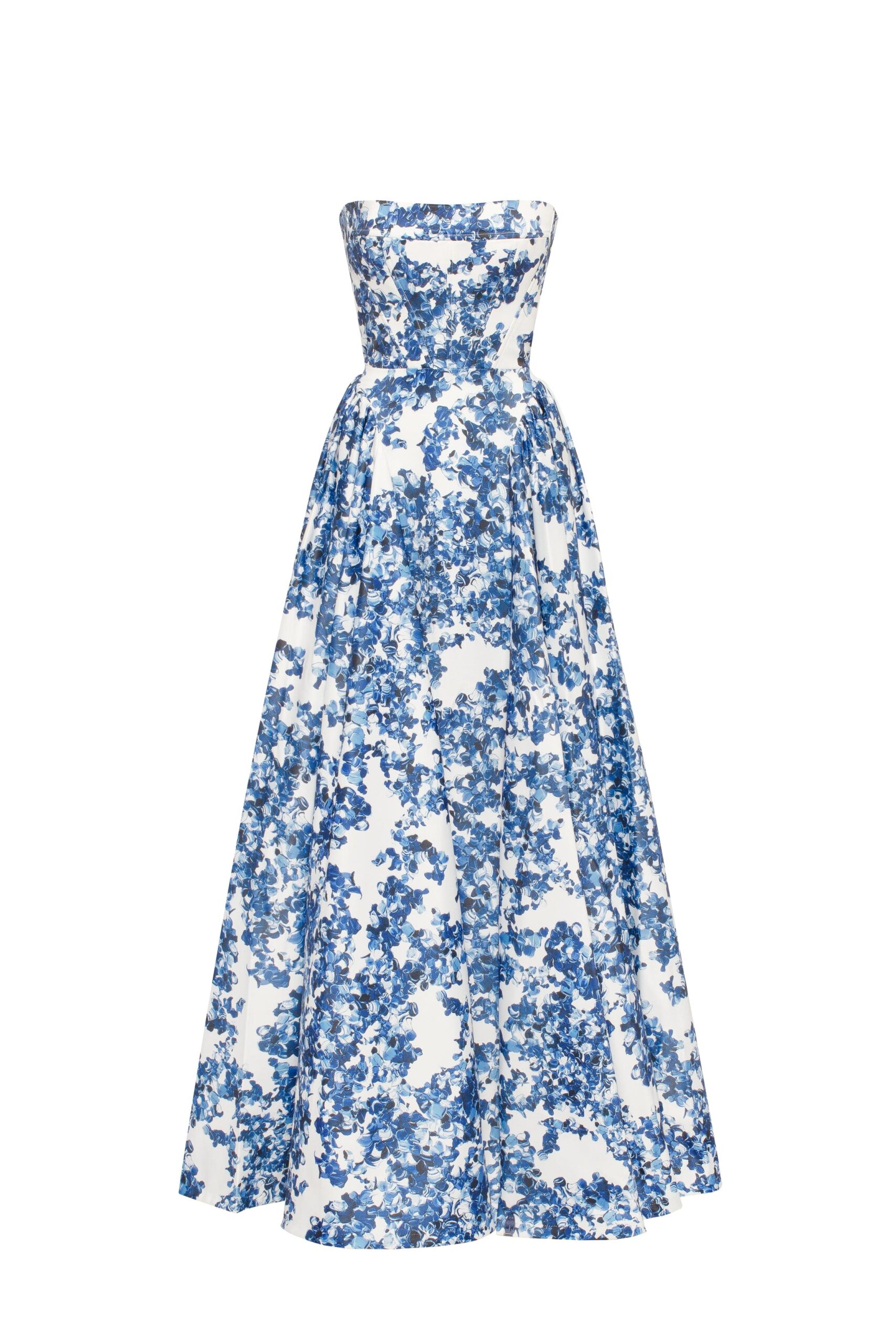 Garden of Eden - Dresses - Ukrainian Luxury Evening Gown at Luxury Shoes Milla Ravishing blue hydrangea corset maxi dress, Garden of Eden
