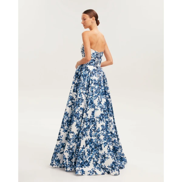 Milla Ravishing blue hydrangea corset maxi dress, Garden of Eden, view 2
