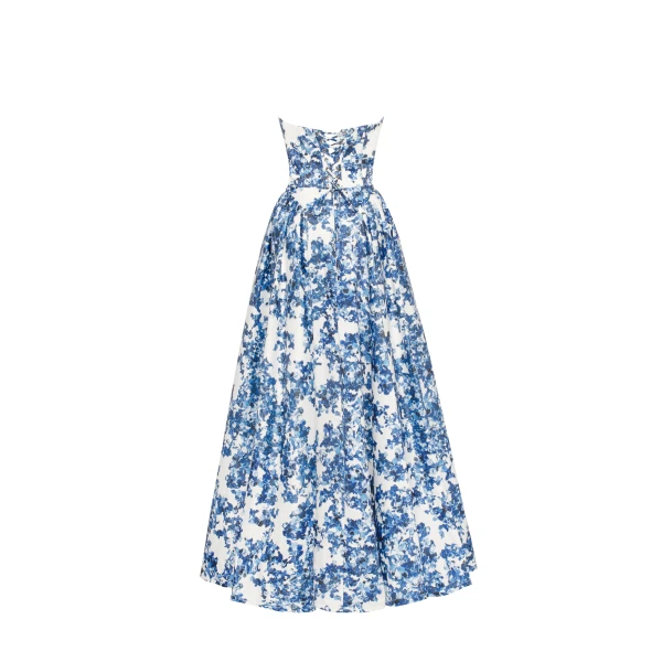 Milla Ravishing blue hydrangea corset maxi dress, Garden of Eden, view 3