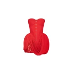 Milla Red corset mini dress with draped skirt - Dresses - Ukrainian Luxury Evening Gown at Luxury Shoes Milla Red corset mini dress with draped skirt