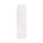 Milla Refined fitted white maxi skirt with a slit, Midnight Walk