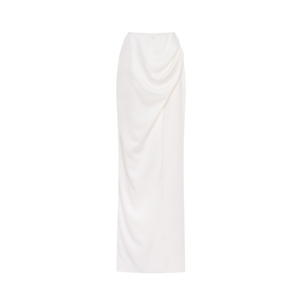 Milla Refined fitted white maxi skirt with a slit, Midnight Walk