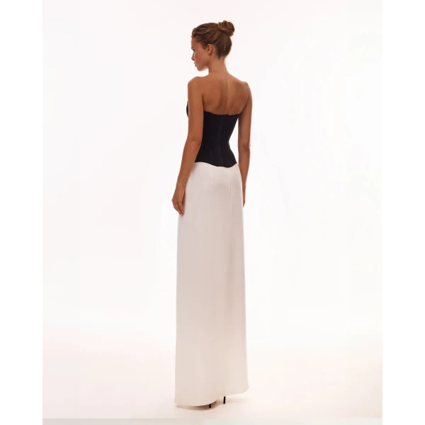 Milla Refined fitted white maxi skirt with a slit, Midnight Walk, view 2