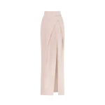 Milla Refined high-waisted maxi satin skirt with a slit, Midnight Walk