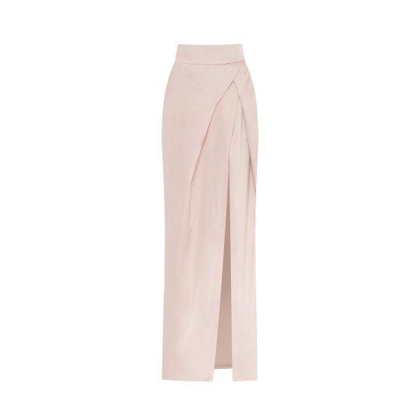 Milla Refined high-waisted maxi satin skirt with a slit, Midnight Walk