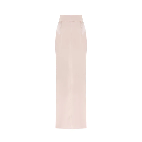 Milla Refined high-waisted maxi satin skirt with a slit, Midnight Walk, view 3