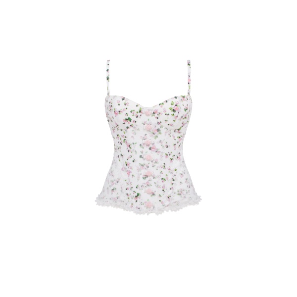 Milla Romantic apple blossom corset with rosebud appliques Top