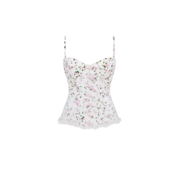 Milla Romantic apple blossom corset with rosebud appliques Top