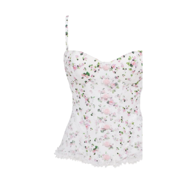 Milla Romantic apple blossom corset with rosebud appliques Top, view 5