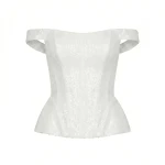 Milla Satin Ivory Corset with Sequins Top