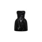 Milla Sculpted black shiny mini dress