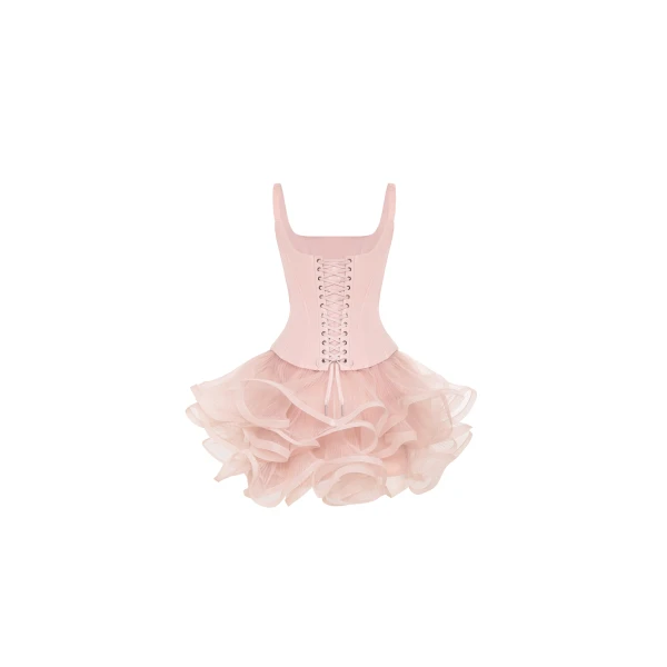 Milla Sculpting pink low-waist corset Top, view 3