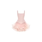Milla Sculptural flower-like pink mini skirt