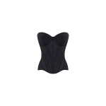 Midnight Walk - Tops - Ukrainian Luxury Evening Gown at Luxury Shoes Milla Smart heart-shaped low-waist black fitted corset, Midnight Walk Top