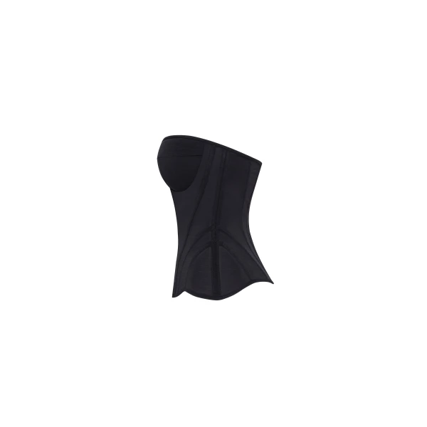 Milla Smart heart-shaped low-waist black fitted corset, Midnight Walk Top, view 5