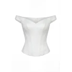 Milla Soft White Corset with Lace Trim Top