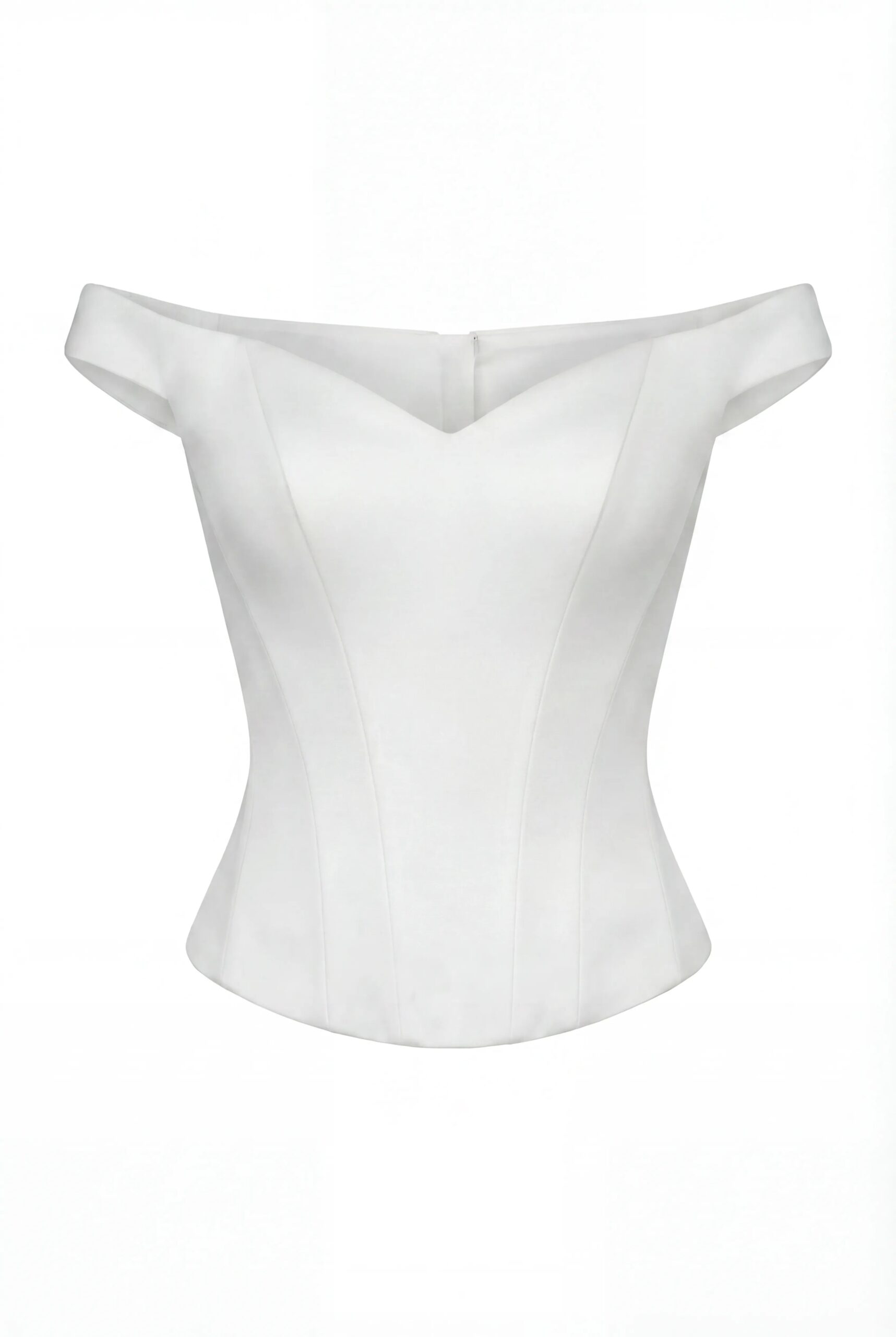 Milla Soft White Corset with Lace Trim - Tops - Ukrainian Luxury Evening Gown at Luxury Shoes Milla Soft White Corset with Lace Trim Top