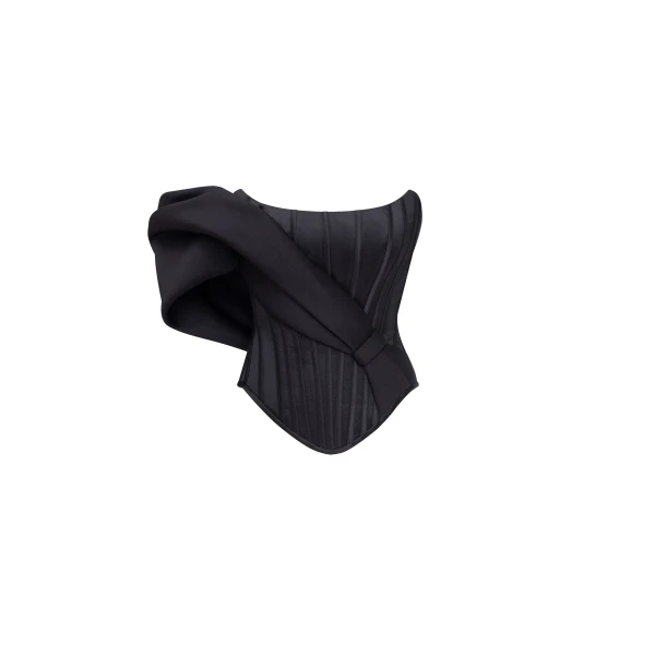 Milla Spectacular structured boned corset in black, Midnight Walk Top
