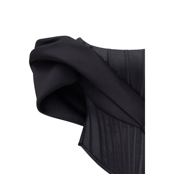 Milla Spectacular structured boned corset in black, Midnight Walk Top, view 5