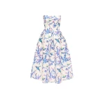 Milla Strapless midi dress with bird and flower print, Garden of Eden