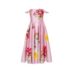 Milla Tea-length pastel pink floral dress, Glow-Up