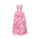 Milla Voluminous rose appliques pink maxi dress, Garden of Eden