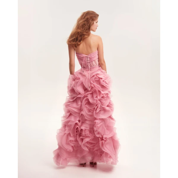 Milla Voluminous rose appliques pink maxi dress, Garden of Eden, view 2