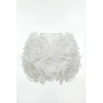 Milla White Mini Skirt with Organza Flowers