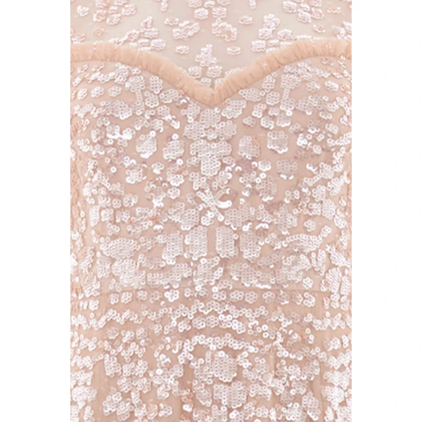 Needle and Thread Anais Sequin Short Sleeve Gown in Biscuit, view 3