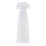 Needle and Thread Anais Sequin Short Sleeve Gown in Swan White