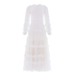 Needle and Thread Blossom Lace Ankle Gown in Swan White
