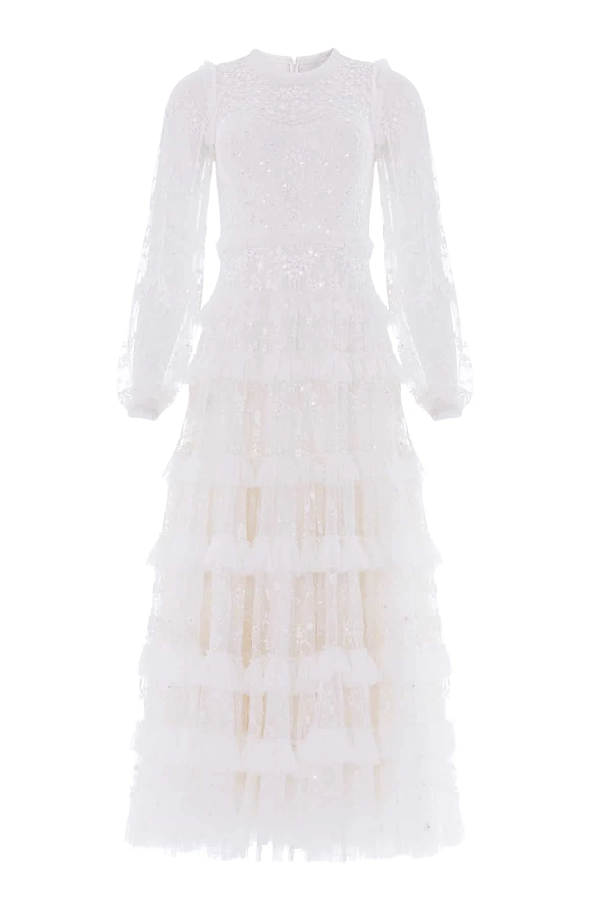 Needle-Thread-Blossom-Lace-Ankle-Gown-in-Swan-White-Coveti65003_nobg Needle and Thread Blossom Lace Ankle Gown in Swan White