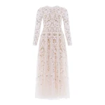 Needle and Thread Camellia Ditsy Ankle Gown in Cream/Multi
