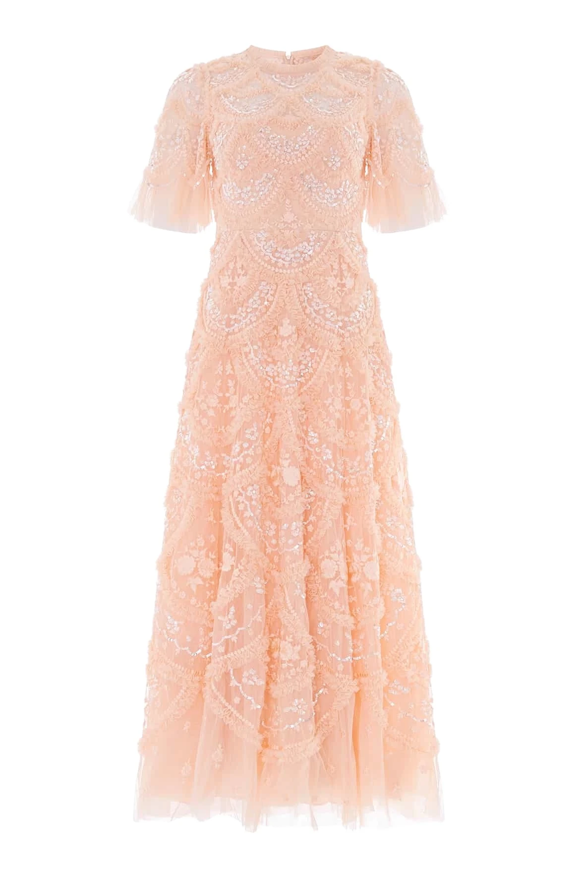 Needle-Thread-Carmen-Ruffle-Ankle-Gown-in-Apricot-Blush-Coveti85863_nobg Needle and Thread Carmen Ruffle Ankle Gown in Apricot Blush
