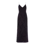 Needle and Thread Cherry Blossom Satin Cami Gown in Jet Black