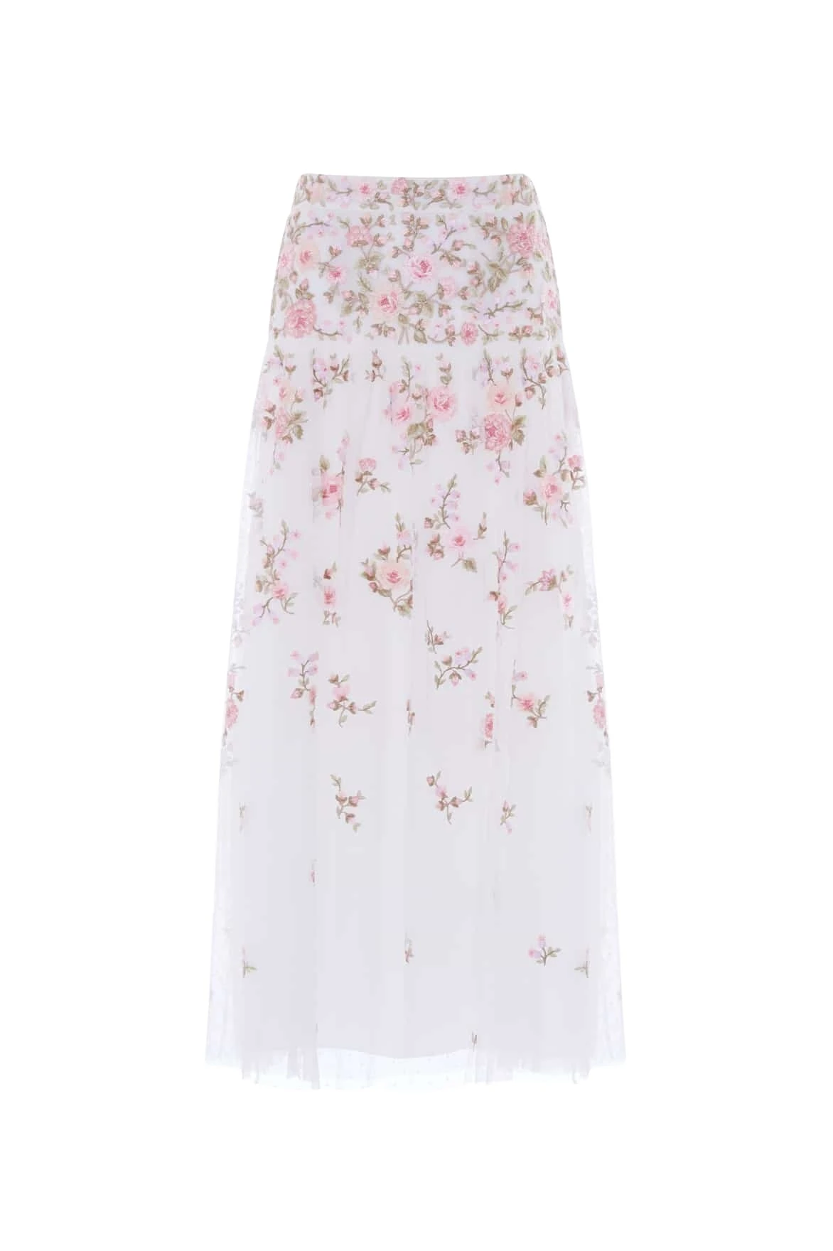 Needle-Thread-Eden-Rose-Ankle-Skirt-in-Swan-WhiteMulti-Coveti52438_nobg Needle and Thread Eden Rose Ankle Skirt in Swan White/Multi