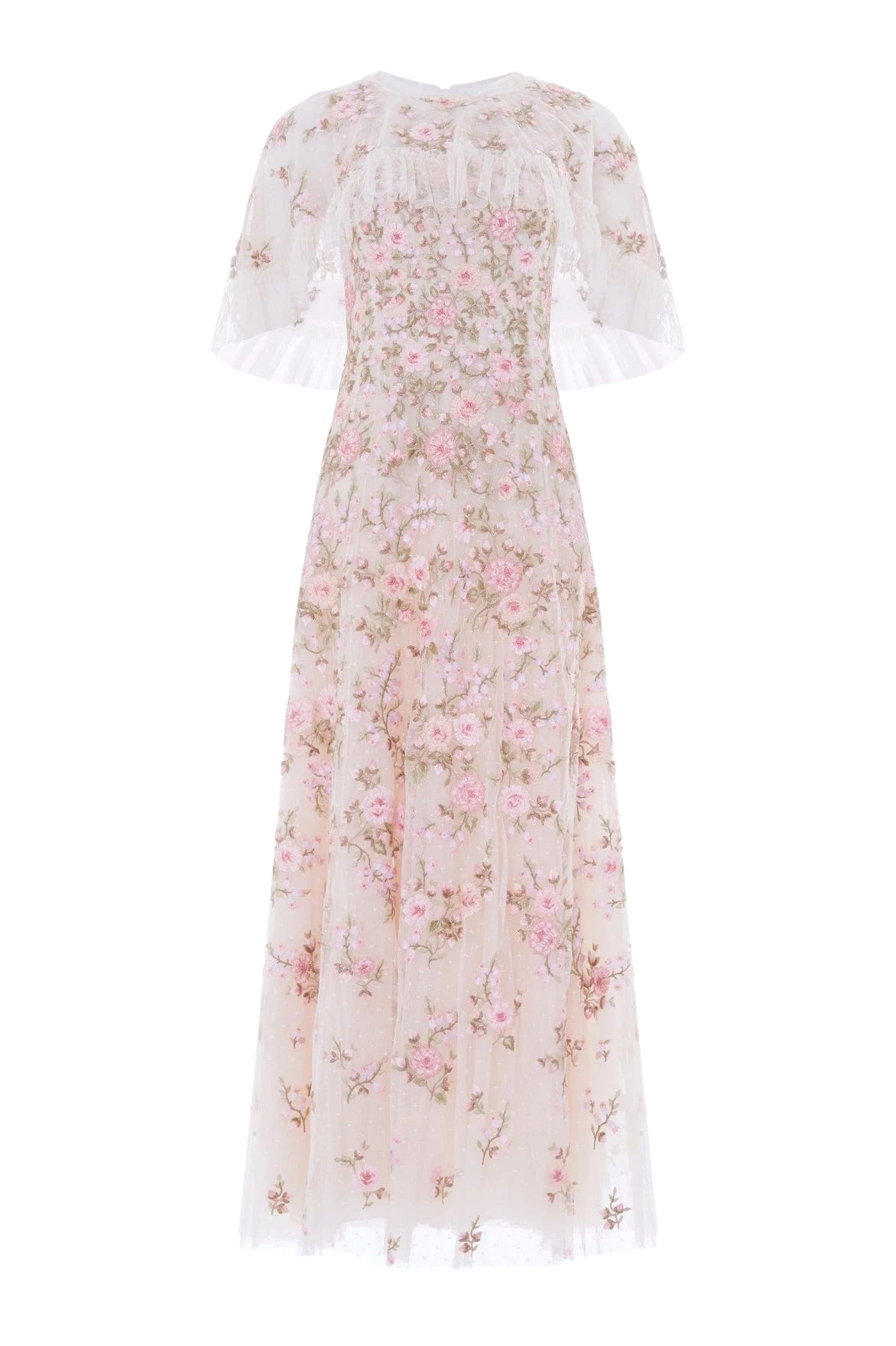 Needle-Thread-Eden-Rose-Cape-Ankle-Gown-in-CreamMulti-Coveti28653_nobg Needle and Thread Eden Rose Cape Ankle Gown in Cream/Multi