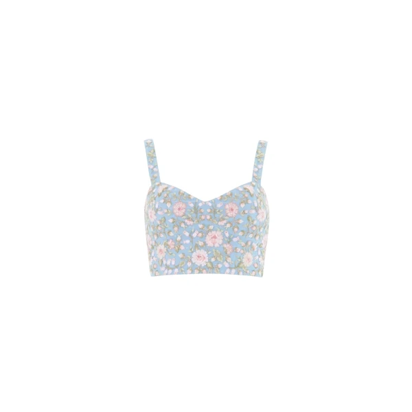 Needle and Thread Eden Rose Top in Aqua/Multi