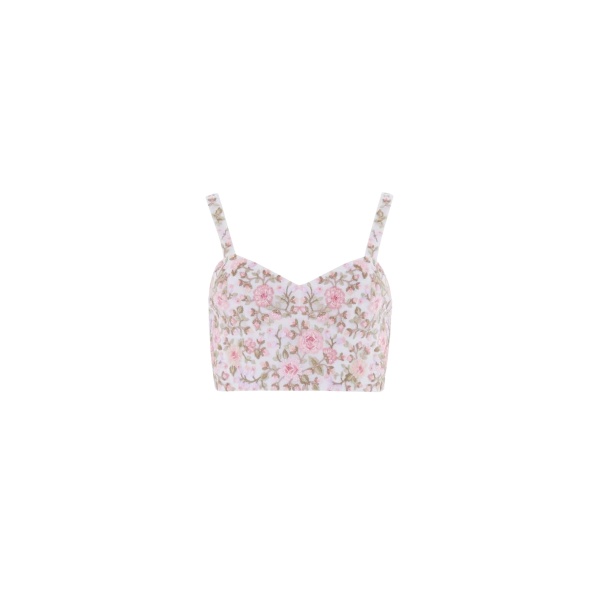 Needle and Thread Eden Rose Top in Swan White/Multi