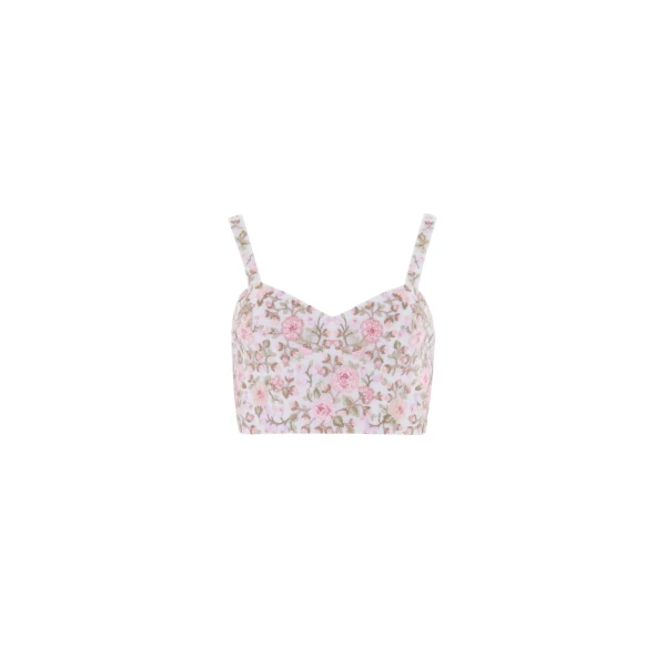 Needle and Thread Eden Rose Top in Swan White/Multi