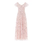 Needle and Thread Eden Rose V-Neck Ankle Gown in Opal/Multi