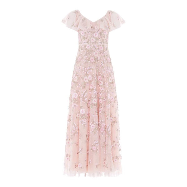 Needle and Thread Eden Rose V-Neck Ankle Gown in Opal/Multi