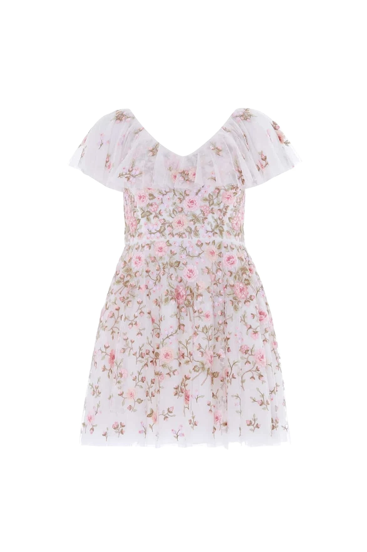 Needle-Thread-Eden-Rose-V-Neck-Micro-Mini-Dress-in-Swan-WhiteMulti-Coveti38726_nobg Needle and Thread Eden Rose V-Neck Micro Mini Dress in Swan White/Multi