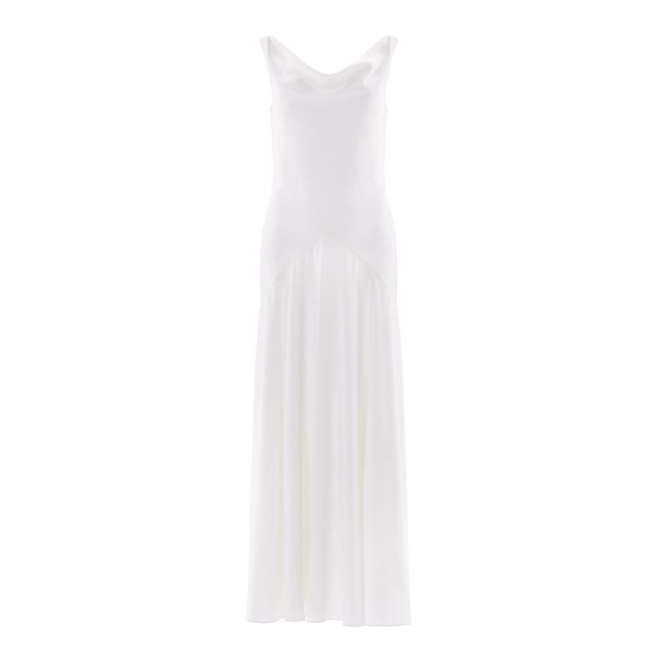 Needle and Thread Evangeline Satin Cowl Neck Gown in Chalk