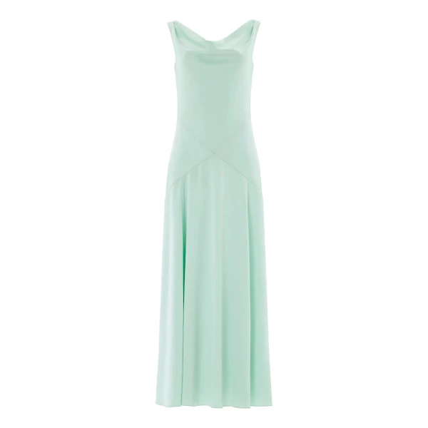 Needle and Thread Evangeline Satin Cowl Neck Gown in Sea Mist